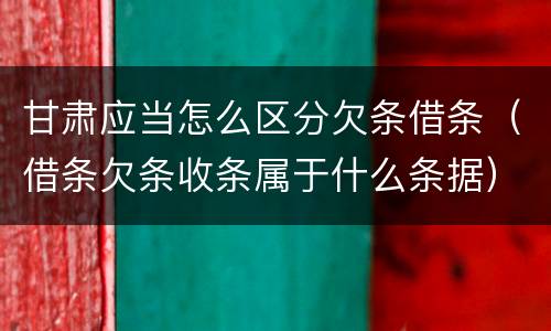 甘肃应当怎么区分欠条借条（借条欠条收条属于什么条据）