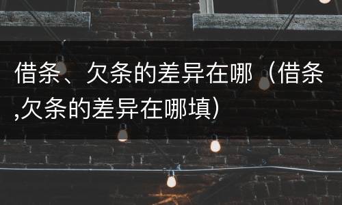 借条、欠条的差异在哪（借条,欠条的差异在哪填）
