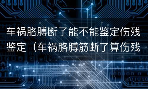 车祸胳膊断了能不能鉴定伤残鉴定（车祸胳膊筋断了算伤残吗）