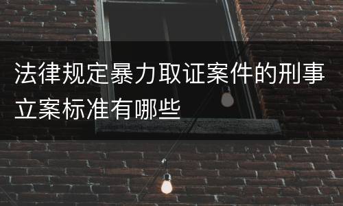 法律规定暴力取证案件的刑事立案标准有哪些