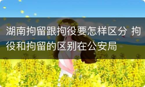 湖南拘留跟拘役要怎样区分 拘役和拘留的区别在公安局