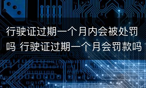 行驶证过期一个月内会被处罚吗 行驶证过期一个月会罚款吗