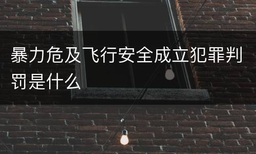 暴力危及飞行安全成立犯罪判罚是什么