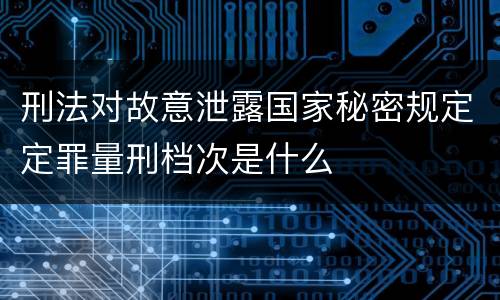 刑法对故意泄露国家秘密规定定罪量刑档次是什么