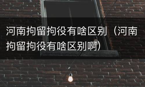 河南拘留拘役有啥区别（河南拘留拘役有啥区别啊）