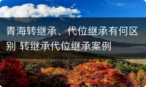 青海转继承、代位继承有何区别 转继承代位继承案例