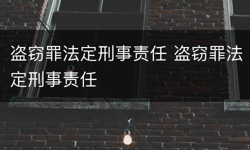 盗窃罪法定刑事责任 盗窃罪法定刑事责任