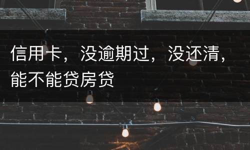 信用卡，没逾期过，没还清，能不能贷房贷