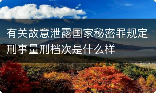 有关故意泄露国家秘密罪规定刑事量刑档次是什么样