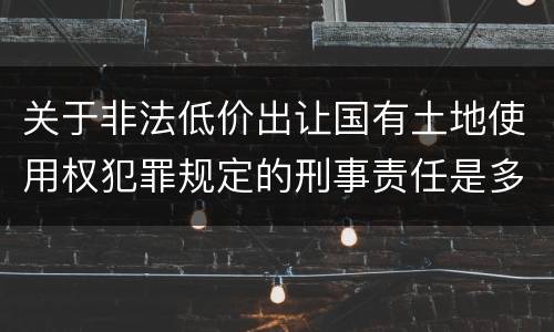 关于非法低价出让国有土地使用权犯罪规定的刑事责任是多少