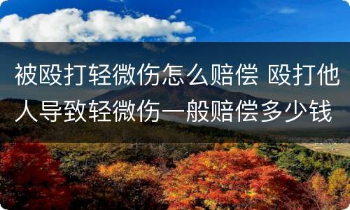 被殴打轻微伤怎么赔偿 殴打他人导致轻微伤一般赔偿多少钱