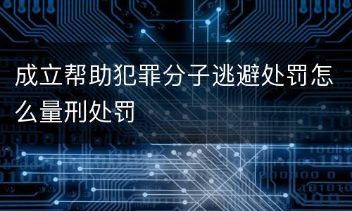 成立帮助犯罪分子逃避处罚怎么量刑处罚