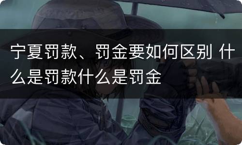宁夏罚款、罚金要如何区别 什么是罚款什么是罚金
