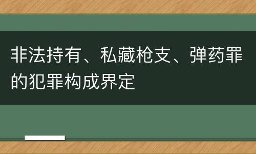 非法持有、私藏枪支、弹药罪的犯罪构成界定