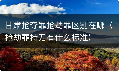 甘肃抢夺罪抢劫罪区别在哪（抢劫罪持刀有什么标准）