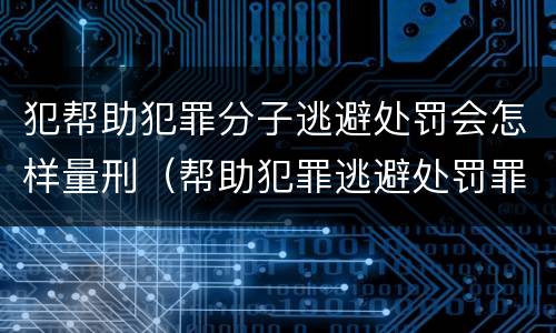 犯帮助犯罪分子逃避处罚会怎样量刑（帮助犯罪逃避处罚罪判）