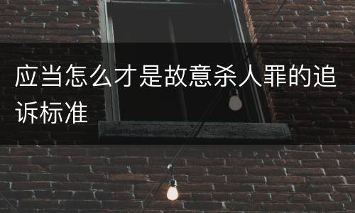 应当怎么才是故意杀人罪的追诉标准