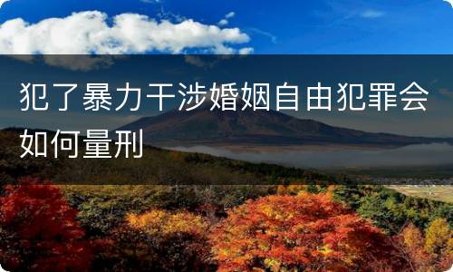 犯了暴力干涉婚姻自由犯罪会如何量刑