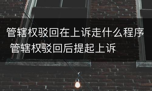 管辖权驳回在上诉走什么程序 管辖权驳回后提起上诉