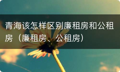 青海该怎样区别廉租房和公租房（廉租房、公租房）