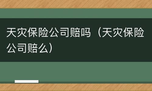 天灾保险公司赔吗（天灾保险公司赔么）