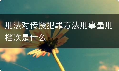 刑法对传授犯罪方法刑事量刑档次是什么