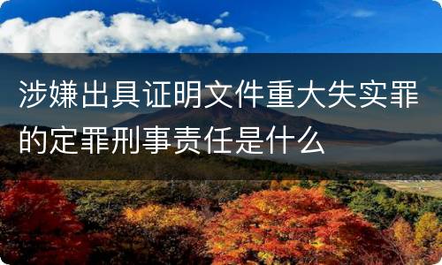 涉嫌出具证明文件重大失实罪的定罪刑事责任是什么