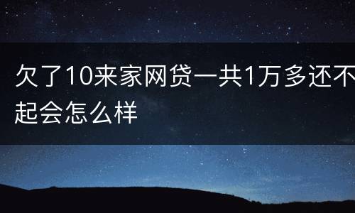 欠了10来家网贷一共1万多还不起会怎么样