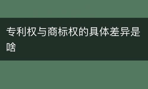 专利权与商标权的具体差异是啥