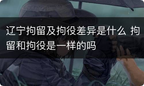 辽宁拘留及拘役差异是什么 拘留和拘役是一样的吗