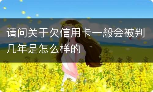 请问关于欠信用卡一般会被判几年是怎么样的