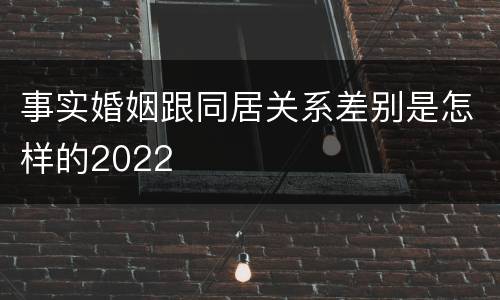 事实婚姻跟同居关系差别是怎样的2022