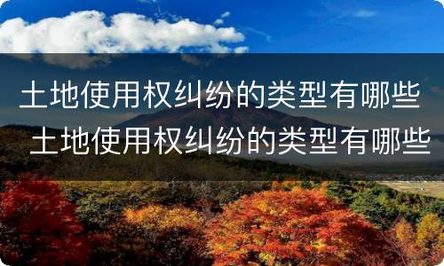 土地使用权纠纷的类型有哪些 土地使用权纠纷的类型有哪些呢
