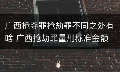广西抢夺罪抢劫罪不同之处有啥 广西抢劫罪量刑标准金额