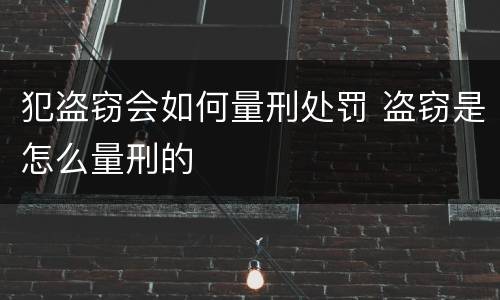 犯盗窃会如何量刑处罚 盗窃是怎么量刑的