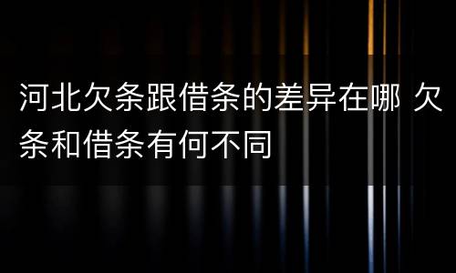 河北欠条跟借条的差异在哪 欠条和借条有何不同