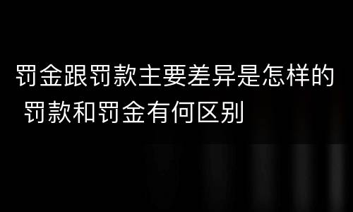 罚金跟罚款主要差异是怎样的 罚款和罚金有何区别