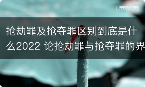 抢劫罪及抢夺罪区别到底是什么2022 论抢劫罪与抢夺罪的界限