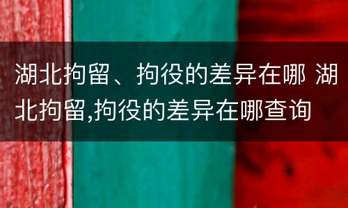 湖北拘留、拘役的差异在哪 湖北拘留,拘役的差异在哪查询
