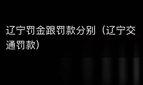 辽宁罚金跟罚款分别（辽宁交通罚款）
