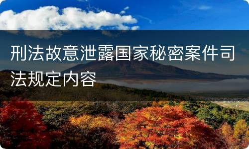 刑法故意泄露国家秘密案件司法规定内容