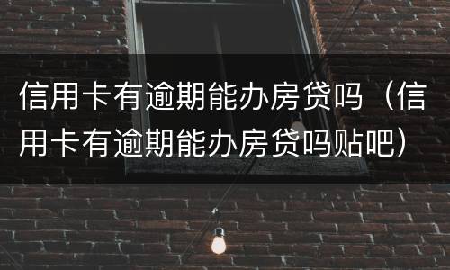 信用卡有逾期能办房贷吗（信用卡有逾期能办房贷吗贴吧）