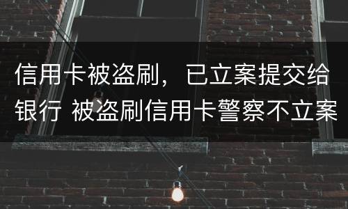信用卡被盗刷，已立案提交给银行 被盗刷信用卡警察不立案