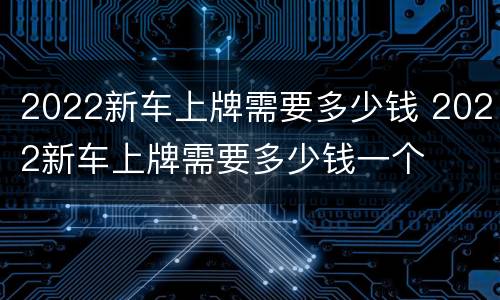 2022新车上牌需要多少钱 2022新车上牌需要多少钱一个