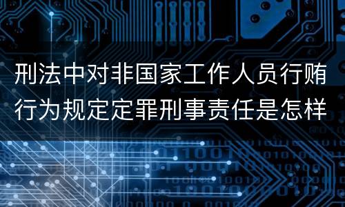 刑法中对非国家工作人员行贿行为规定定罪刑事责任是怎样