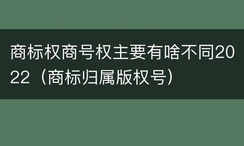 商标权商号权主要有啥不同2022（商标归属版权号）