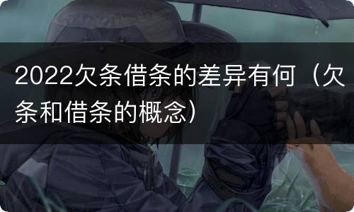 2022欠条借条的差异有何（欠条和借条的概念）
