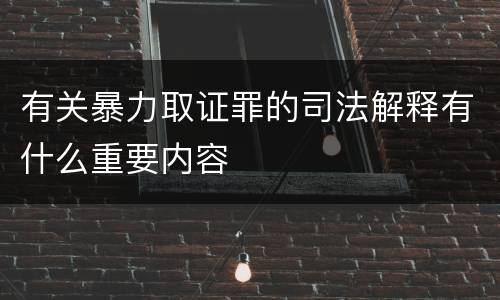 有关暴力取证罪的司法解释有什么重要内容