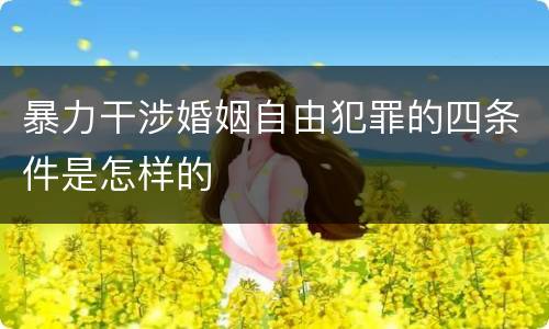 暴力干涉婚姻自由犯罪的四条件是怎样的