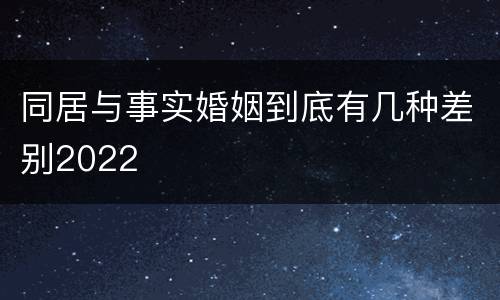 同居与事实婚姻到底有几种差别2022